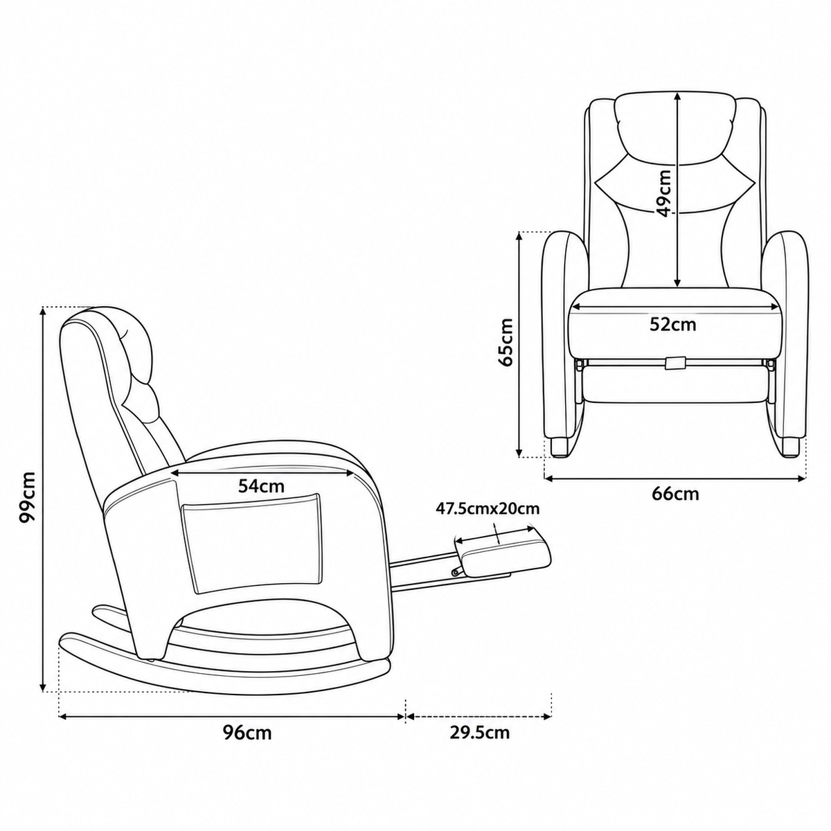 Fauteuil à bascule allaitement Léna repose pieds