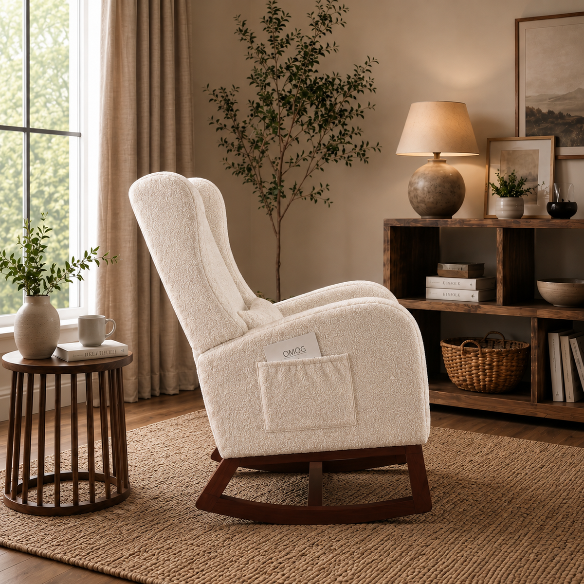 Fauteuil à bascule berçant Nouméa avec repose-pieds