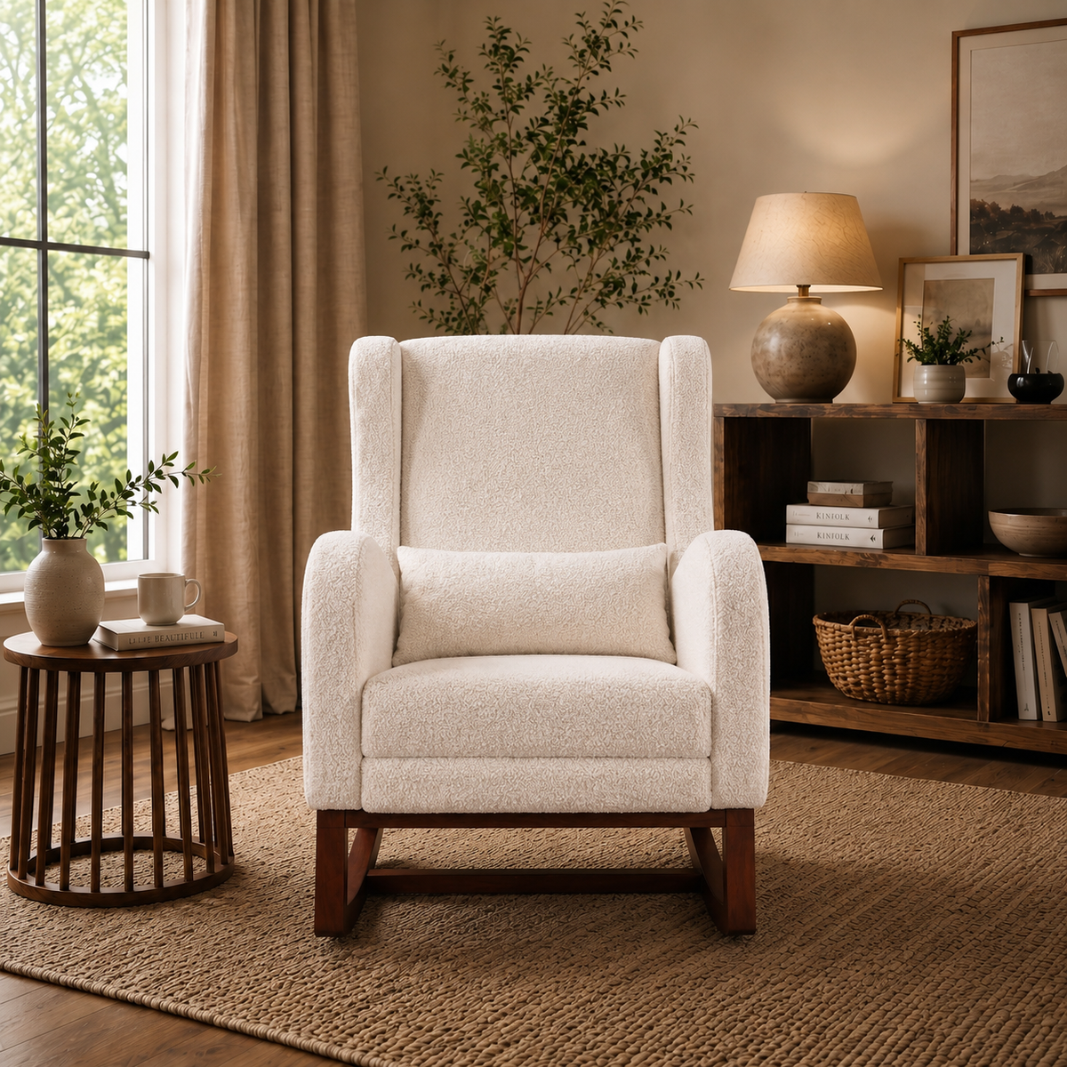 Fauteuil à bascule berçant Nouméa avec repose-pieds