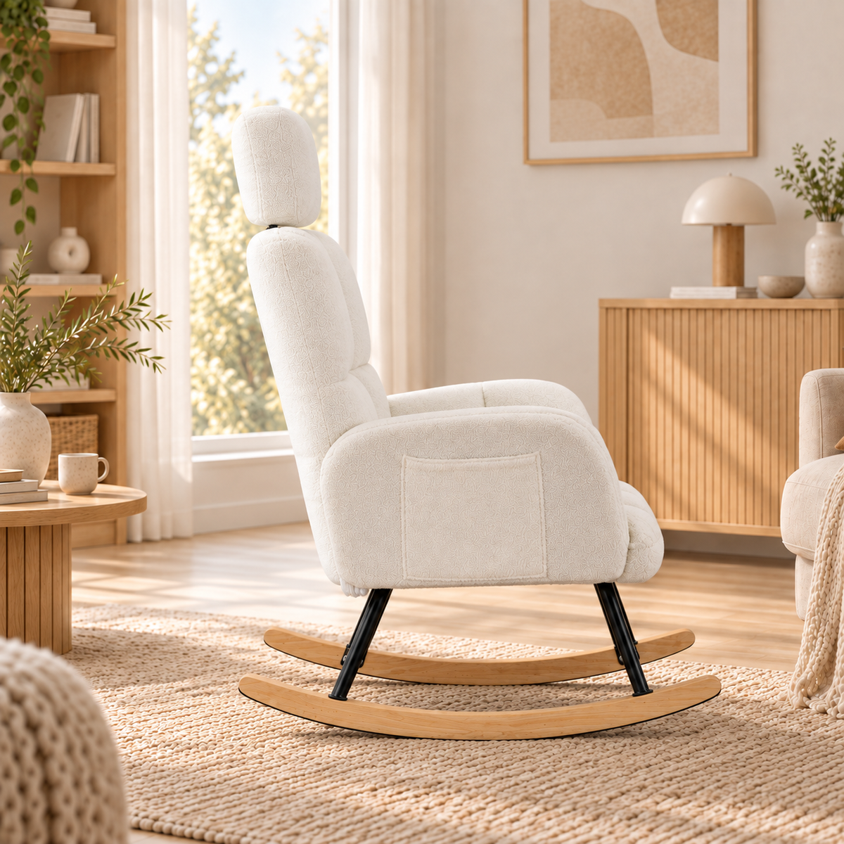 Rocking chair allaitement Luna appui-tête teddy