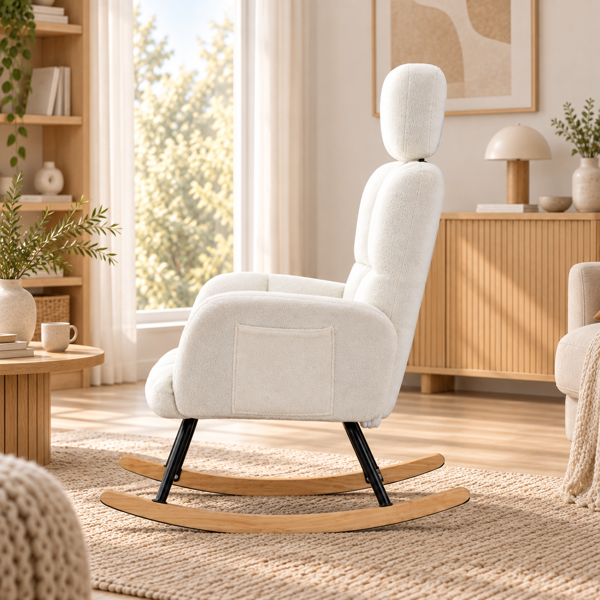 Rocking chair allaitement Luna appui-tête teddy