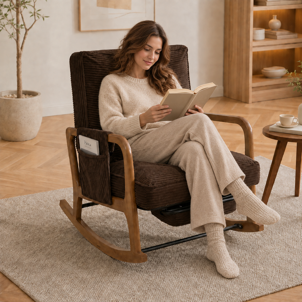 Rocking chair velour Alba design