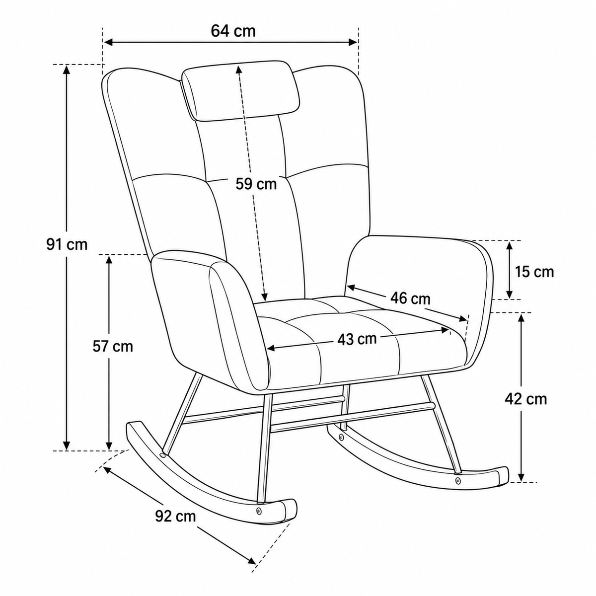 Fauteuil à bascule Oslo appui-tête