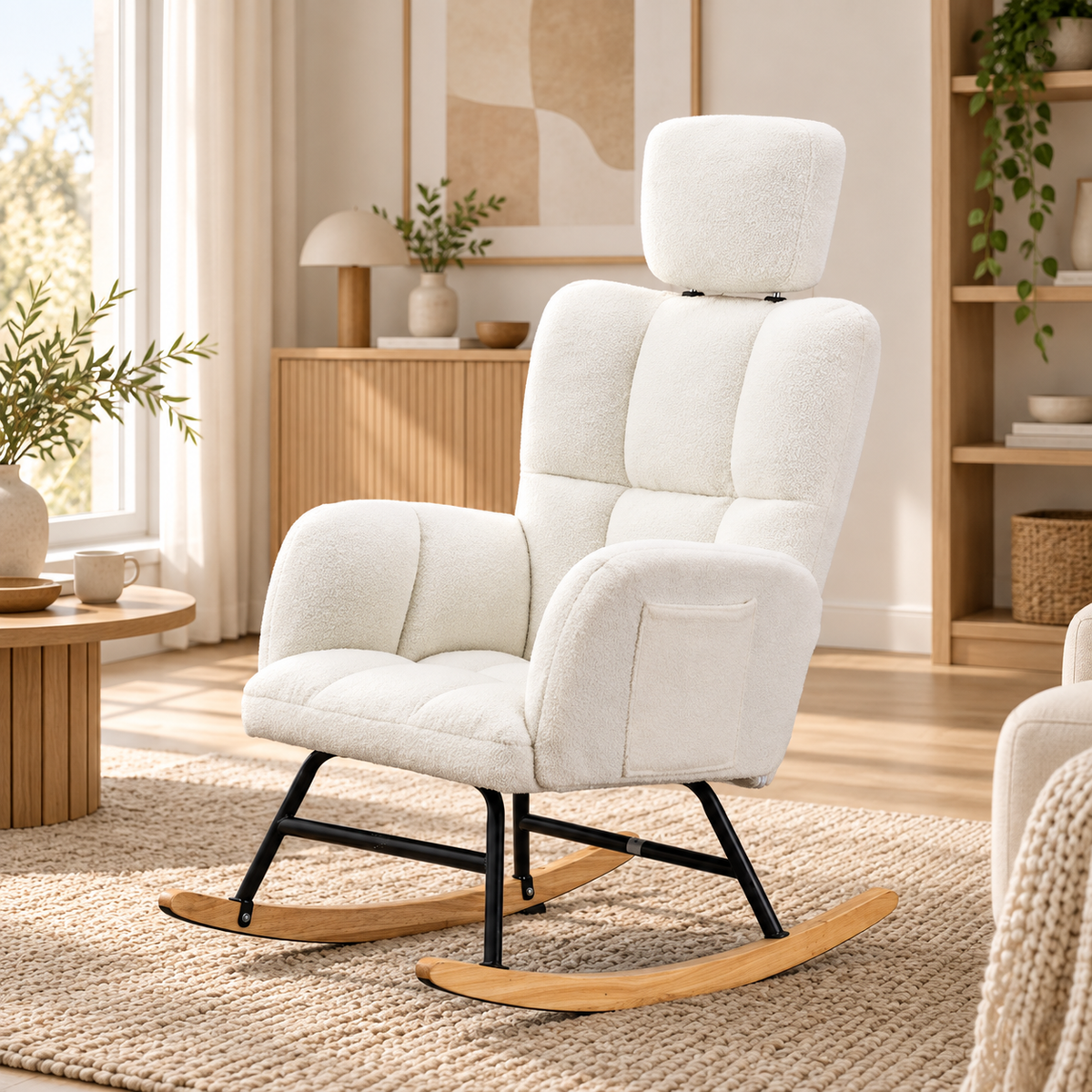 Rocking chair allaitement Luna appui-tête teddy