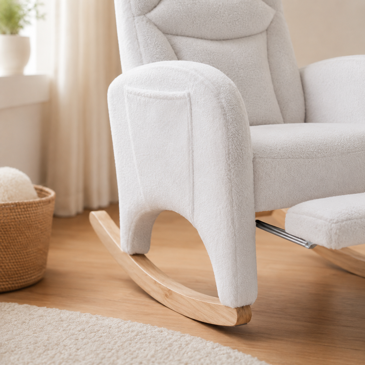 Fauteuil à bascule allaitement Léna repose pieds