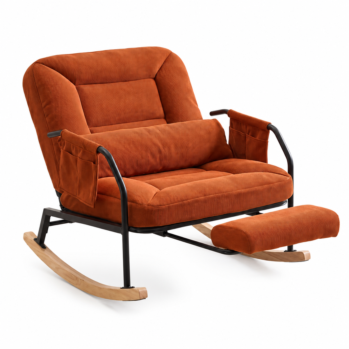 Rocking chair design Milo avec repose-pieds
