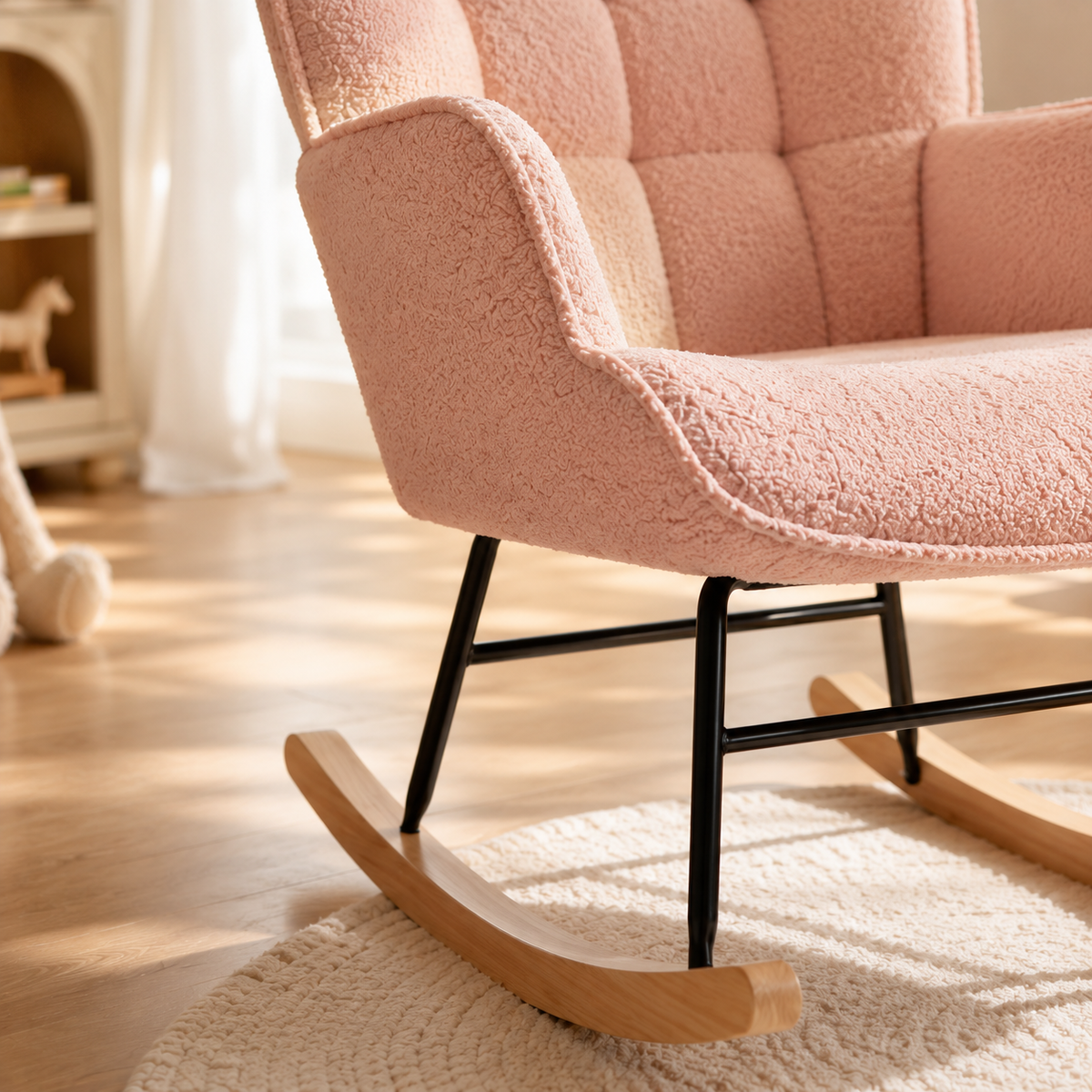Rocking chair allaitement Élia tissu polaire ultra doux