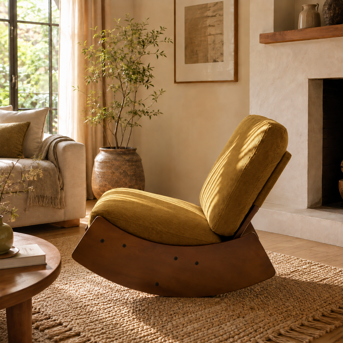 Rocking chair Nora bois massif design