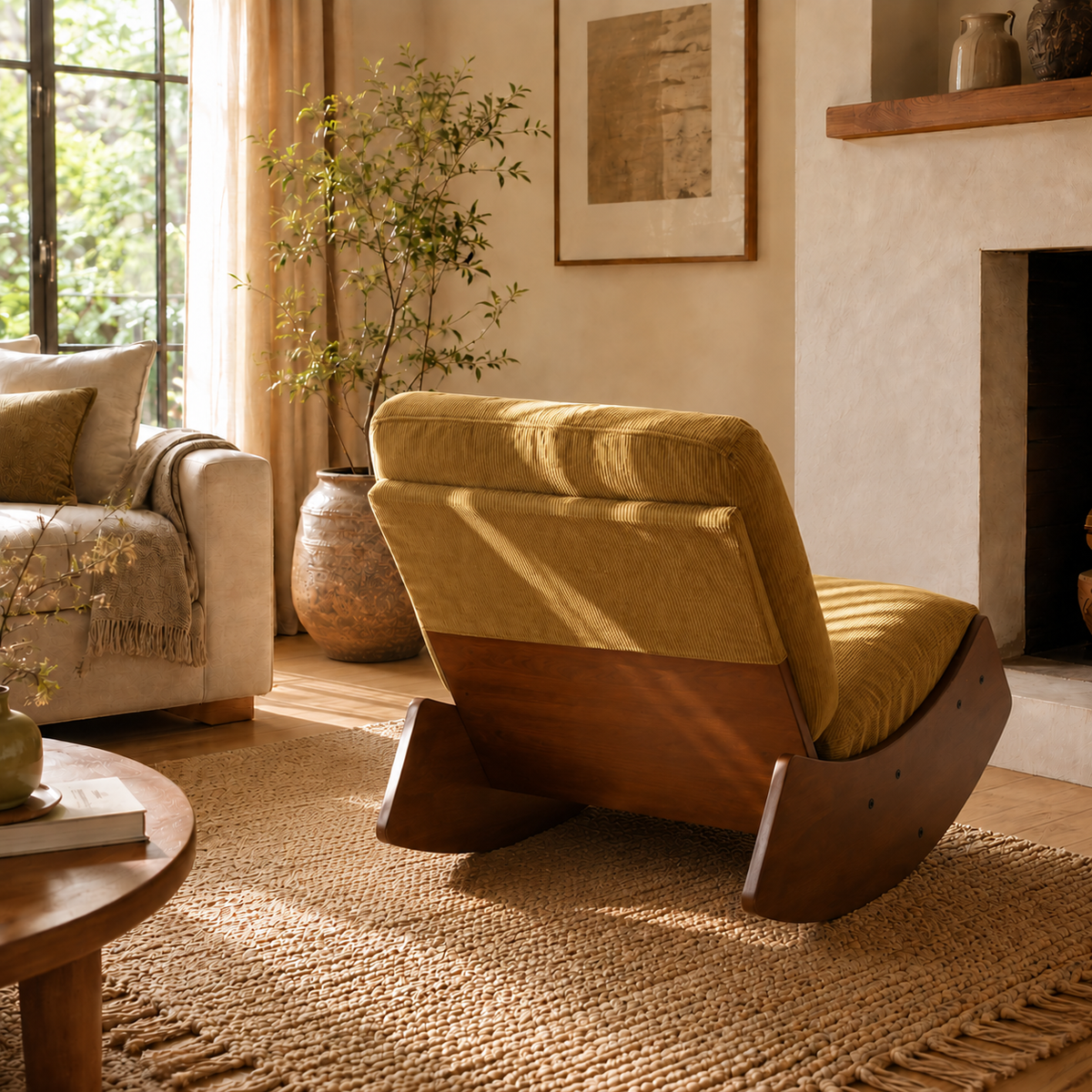 Rocking chair Nora bois massif design
