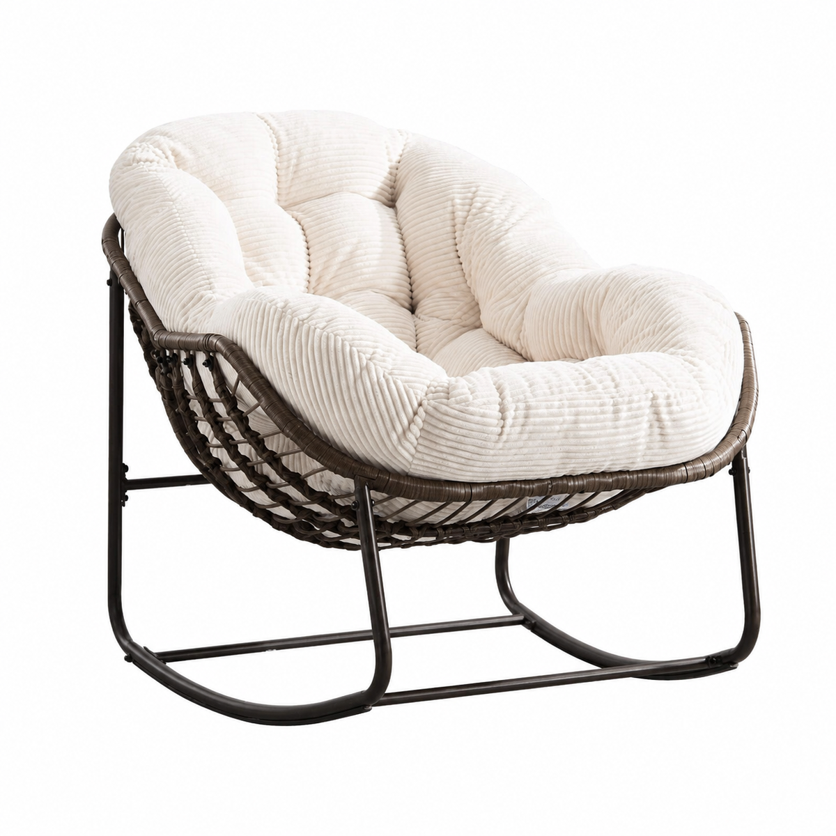Rocking chair cocooning Soline velours côtelé