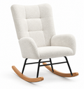 Fauteuil à bascule allaitement Romane laine bouclée