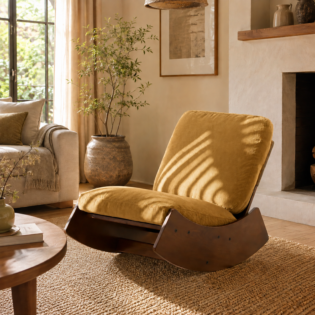 Rocking chair Nora bois massif design