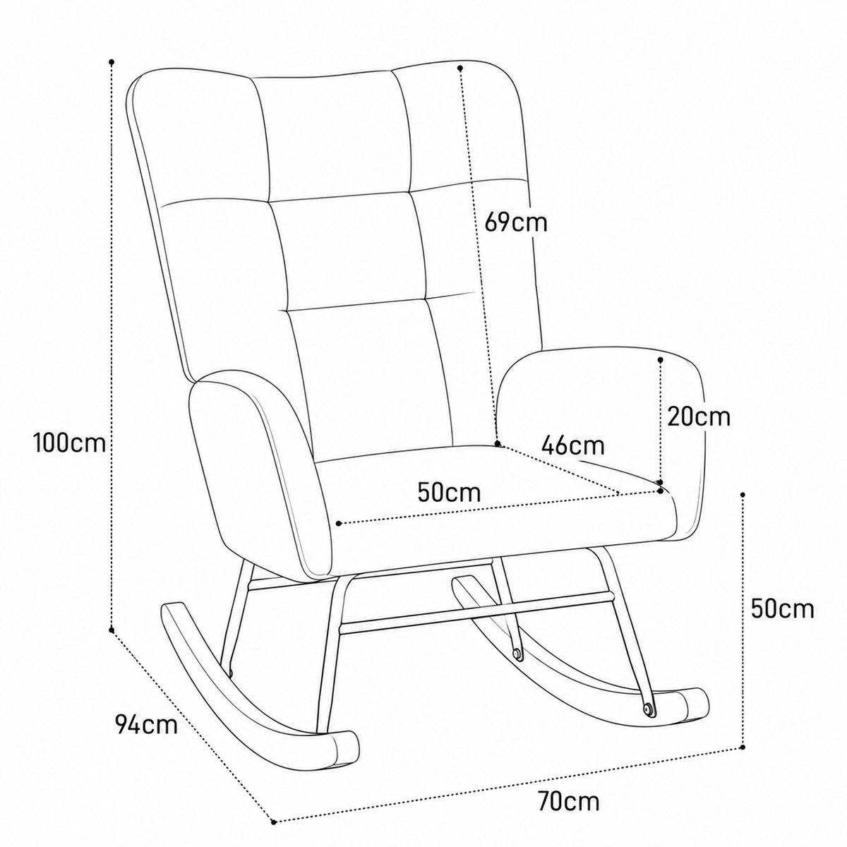 Fauteuil à bascule allaitement Romane laine bouclée