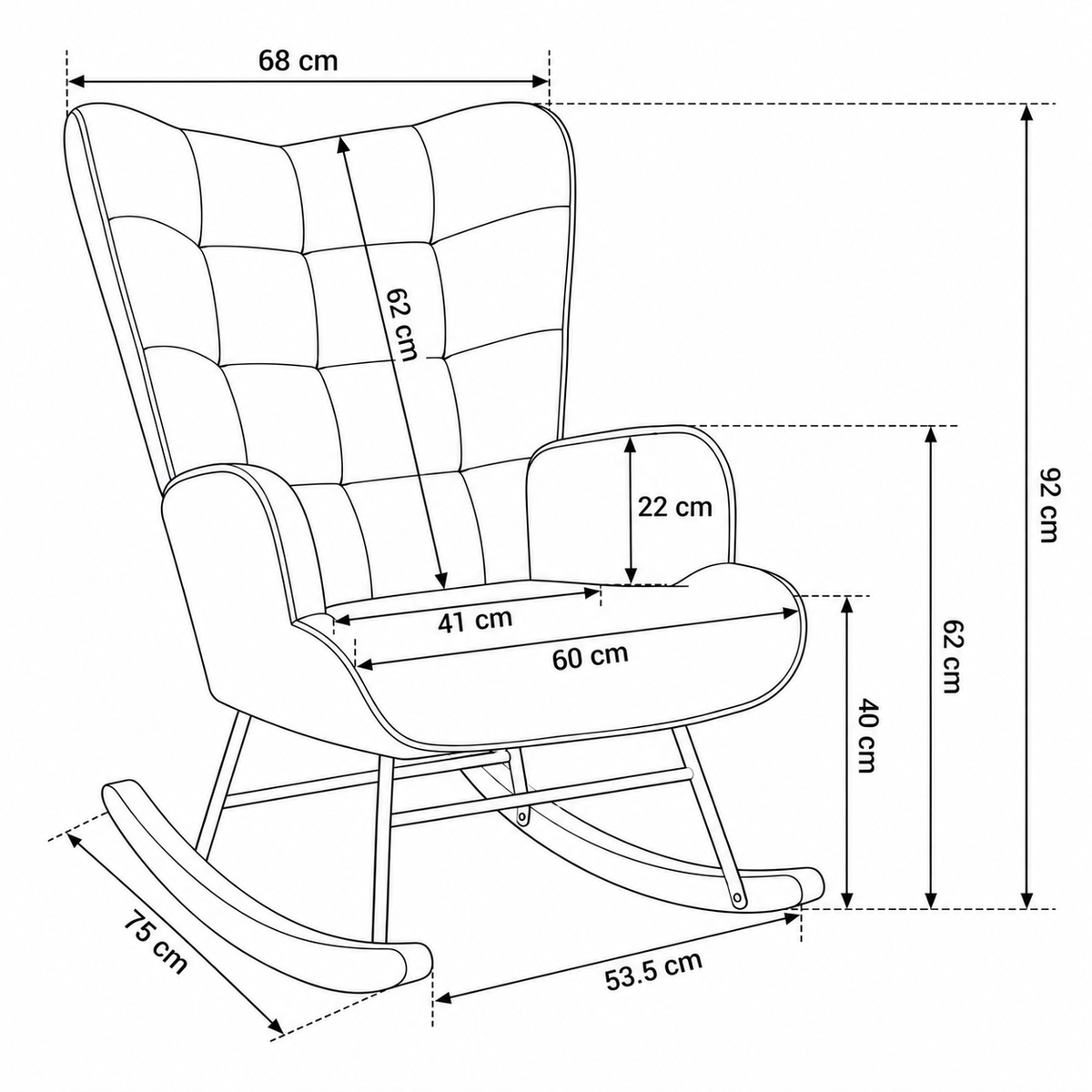 Rocking chair allaitement Élia tissu polaire ultra doux